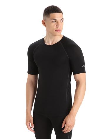 Icebreaker BodyfitZone™ Merino 150 Zone Lyhyt Sleeve Crewe Thermal Top Miesten Base Layers Mustat | FI 1334ILHS